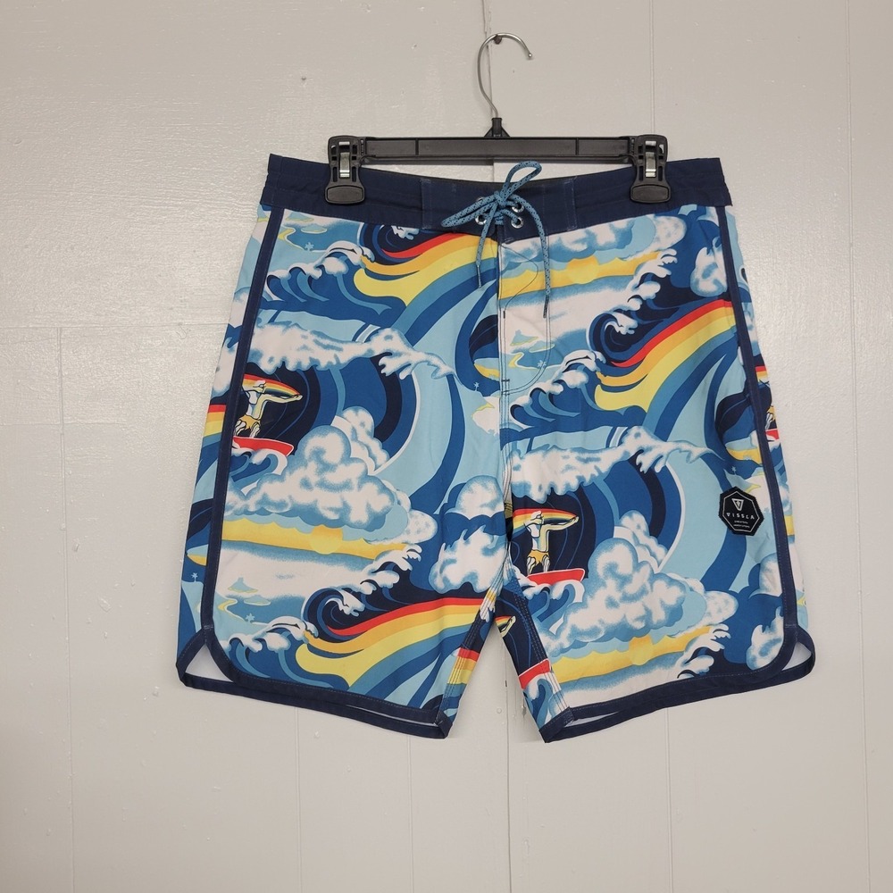 Vissla Waist 31 / Inseam 8.5" Board Shorts with Shoe string Front Tie